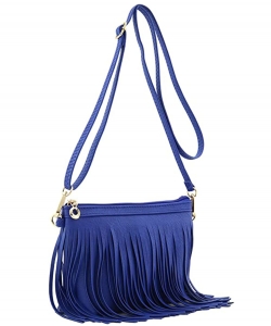 Fringe Crossbody Bag with Wrist Strap E091 ROYAL BLUE